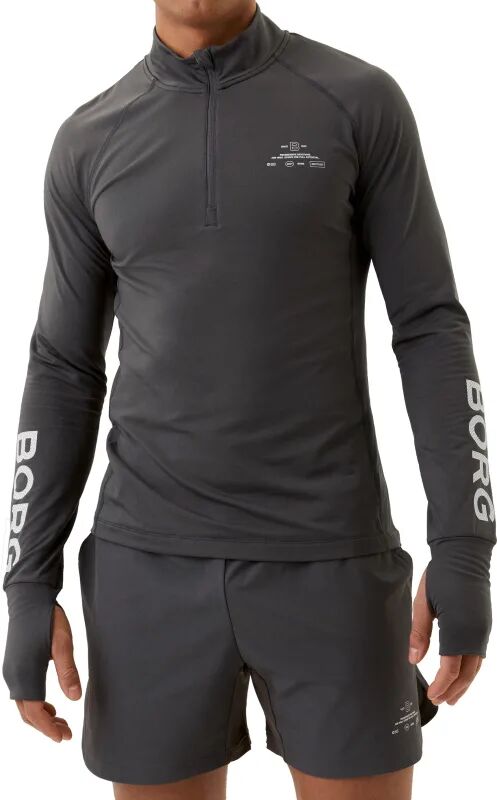 Björn Borg Men's Borg Graphic Midlayer Half Zip Grå