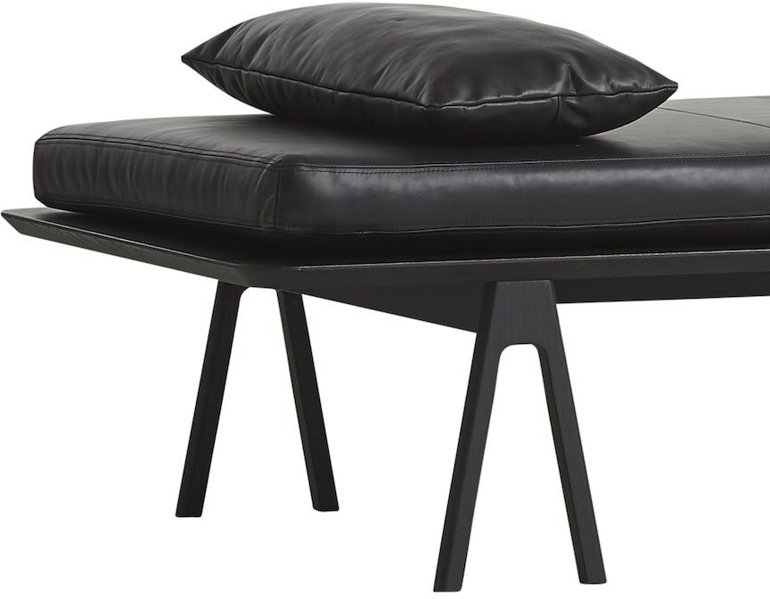 WOUD - Level Pute til Daybed - Svart skinn   Unoliving