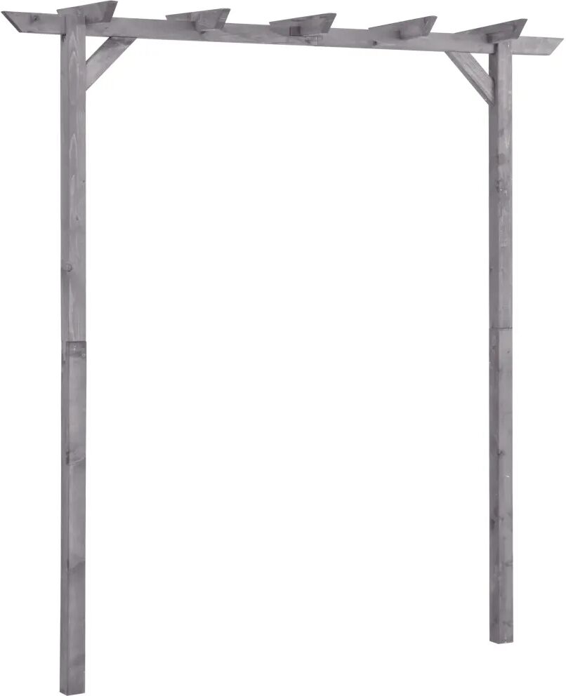 vidaXL Hagepergola grå 200x40x205 cm impregnert furu