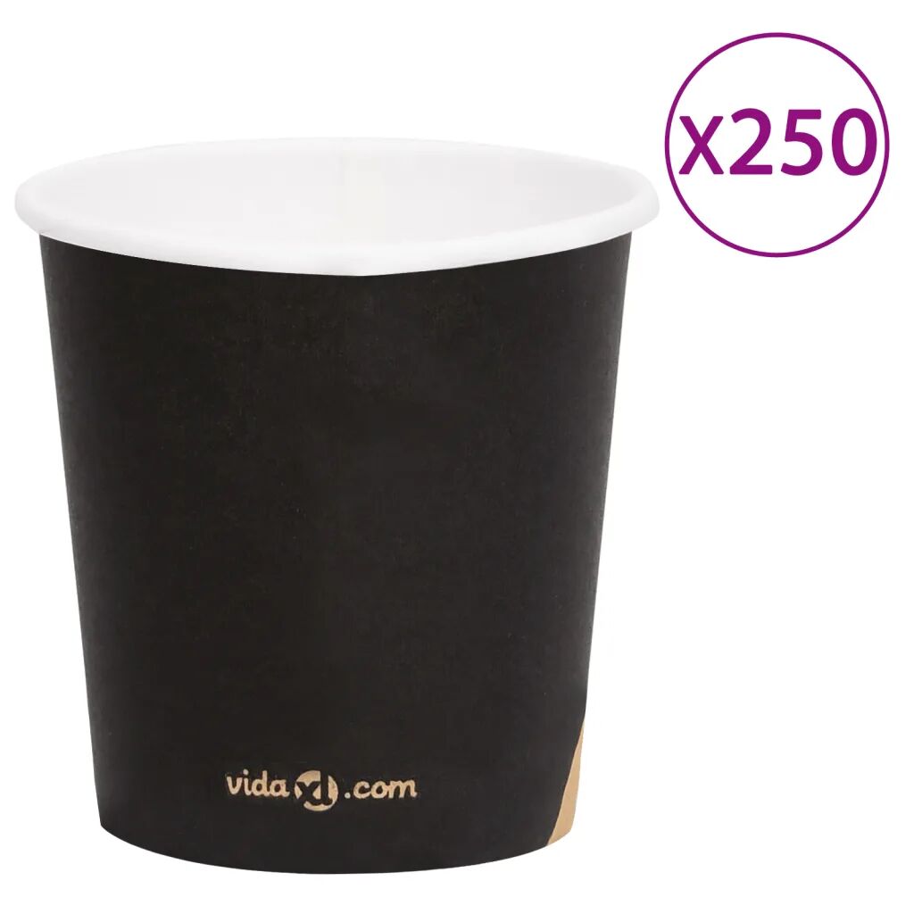 vidaXL Kaffepapirkopper 120 ml 250 stk svart