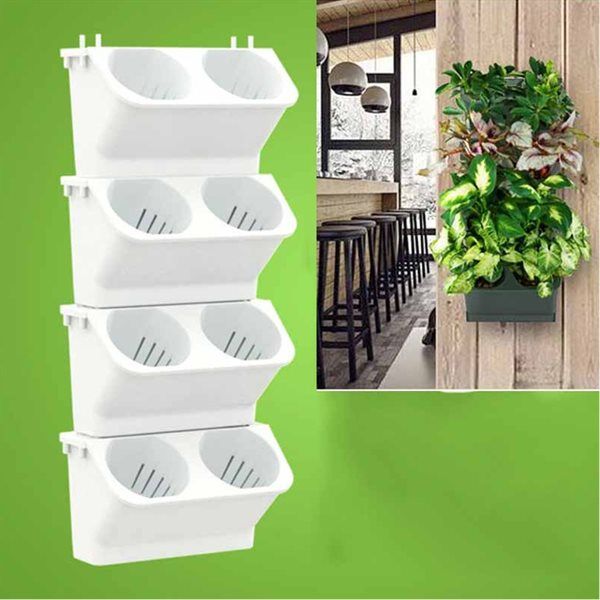 24hshop Plantevegg for vertikal dyrking 24x14x57cm Hvit