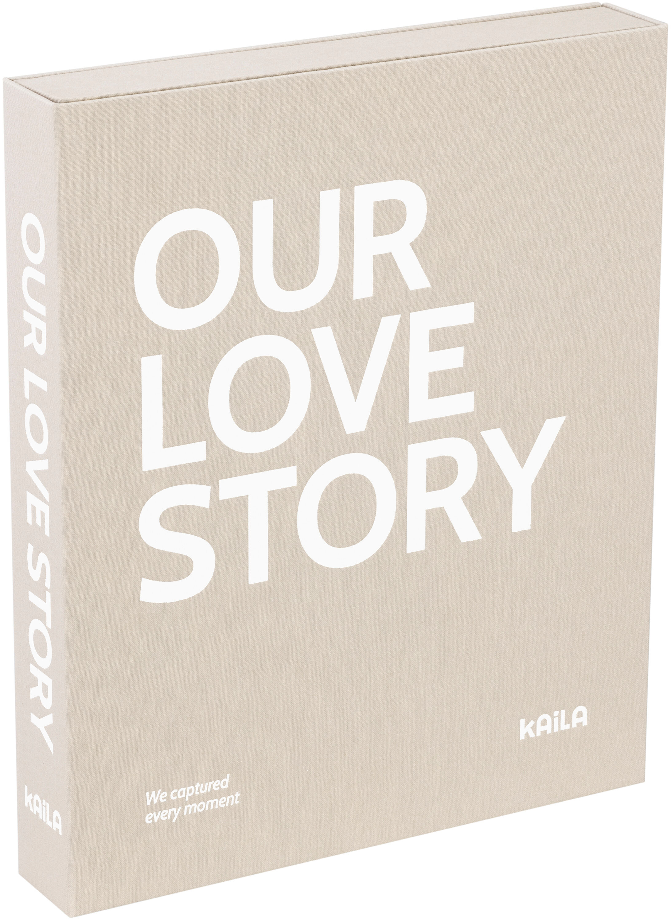 Kaila Our Love Story Grey - Coffee Table Photo Album (60 Svarte Sider)