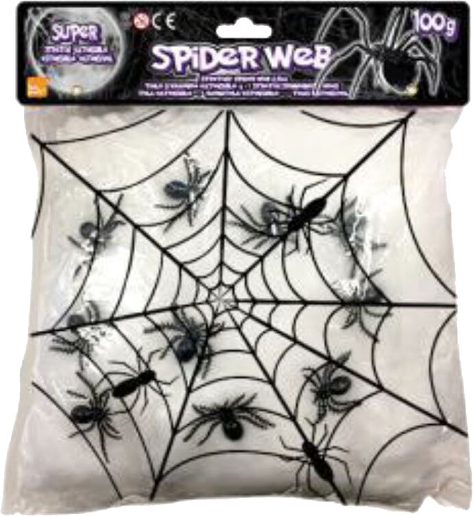 Halloween Spindelvev Med Edderkopper 100g