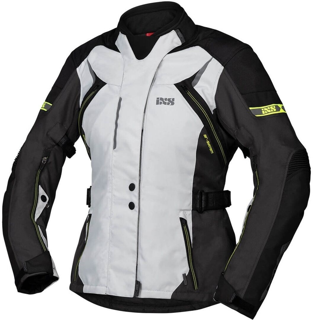 IXS Tour Liz-ST Ladies motorsykkel tekstil jakke 2XL Svart Grå Gul