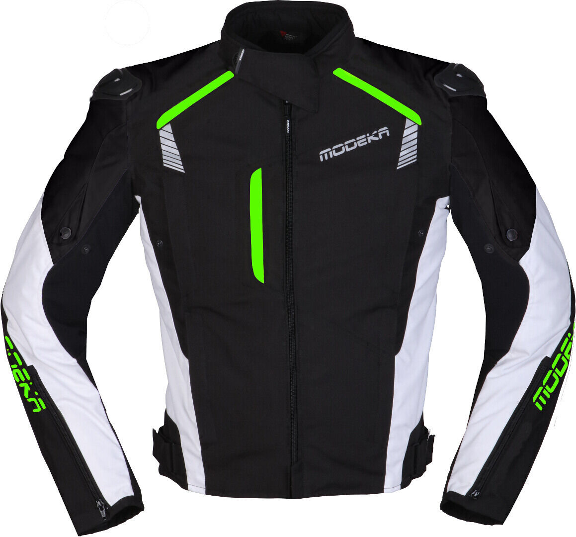 Modeka Lineos Motorsykkel jakke XS Svart Hvit Grønn