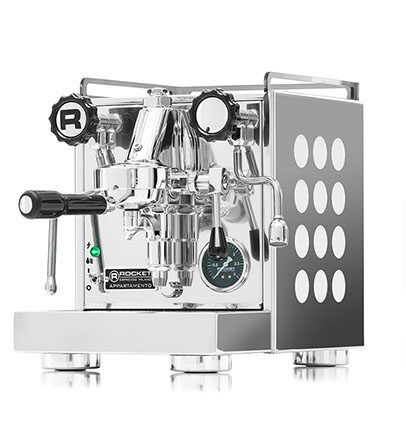 Kaffebox Rocket Espresso Appartamento - Chrome / White Accents