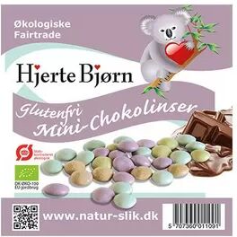 Coala's Naturprodukter ApS Hjerte Bjørn mini Choko linser glutenfri Ø - 100 gr