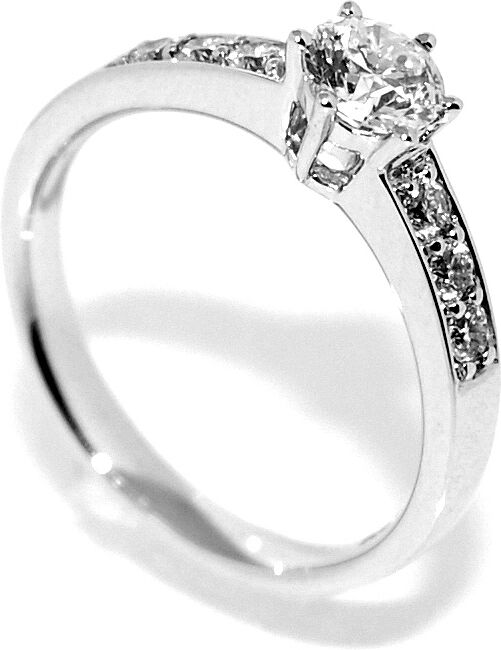 Forlovelsesring i hvitt gull diamanter 0.48ct