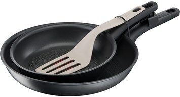 Tefal Titanium Fusion Frypan Set 21 & 28 cm + Angle spatula