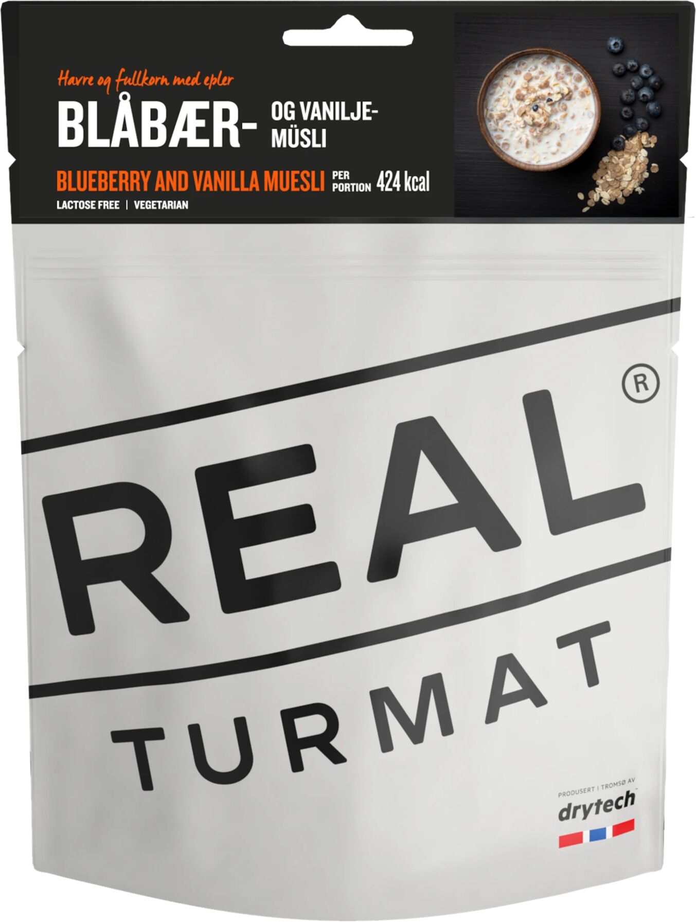 Real Turmat Blåbær og vaniljemüsli, turmat 350 Gram White/Gray