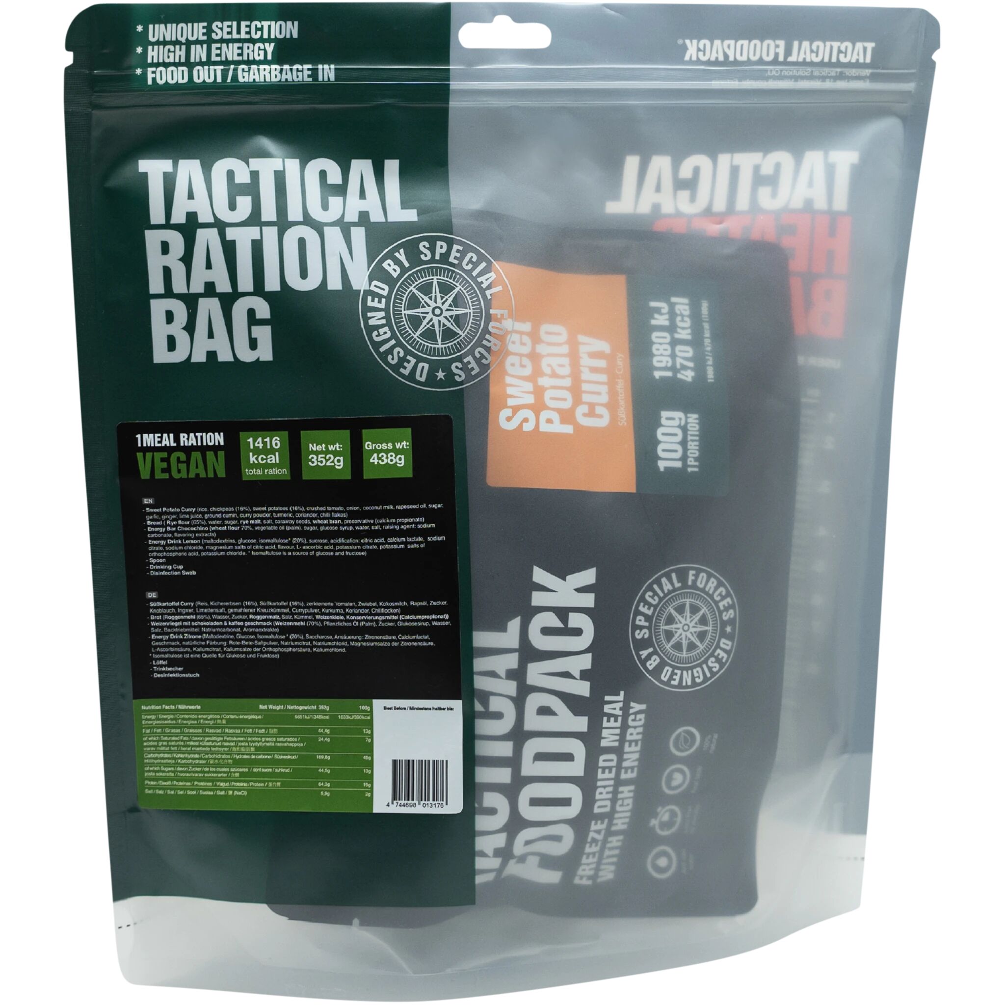 Tactical Foodpack 1 Meal Ration Vegan, turmat STD STD