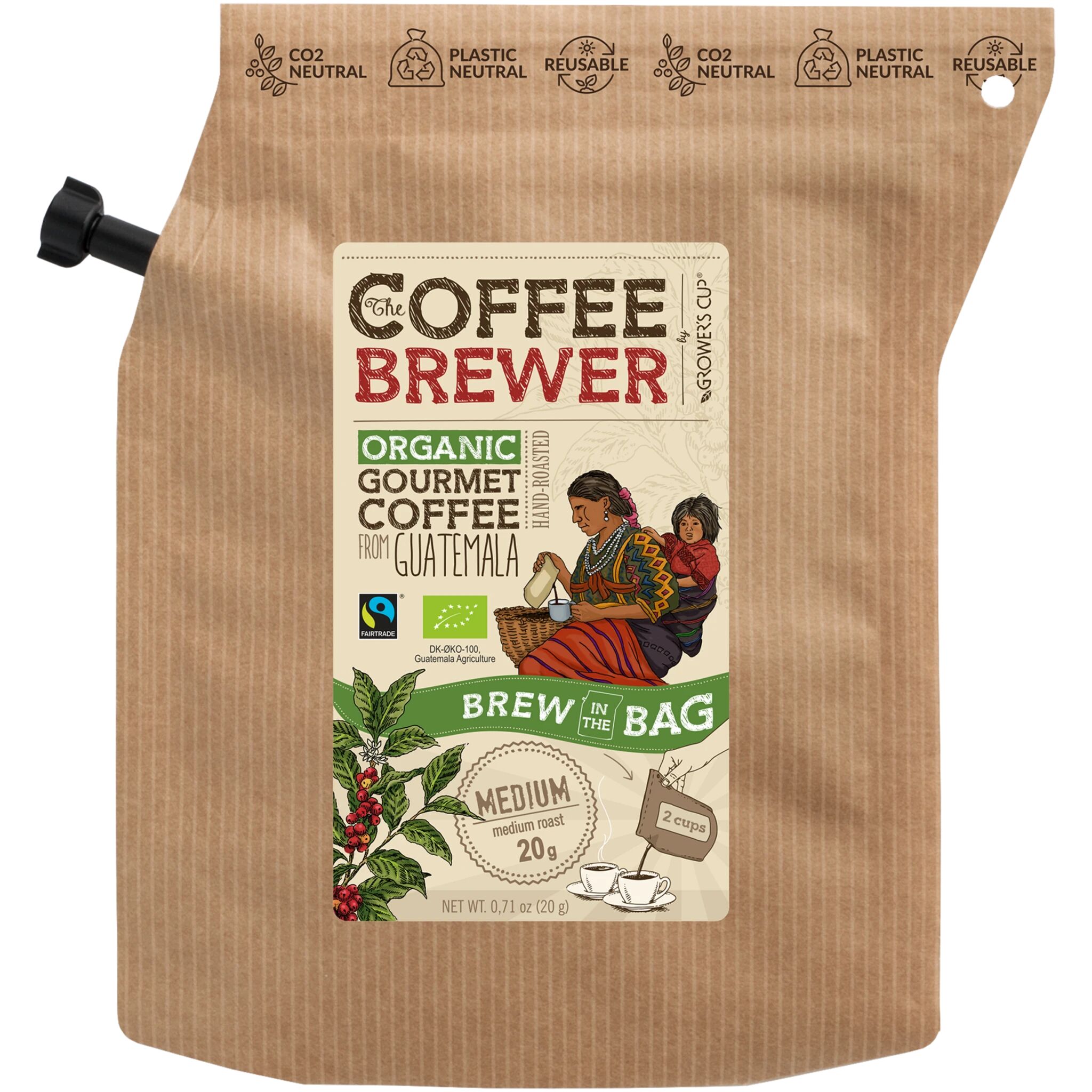 The Brew Company Guatemala 2 Cups, kaffe STD Light Brown