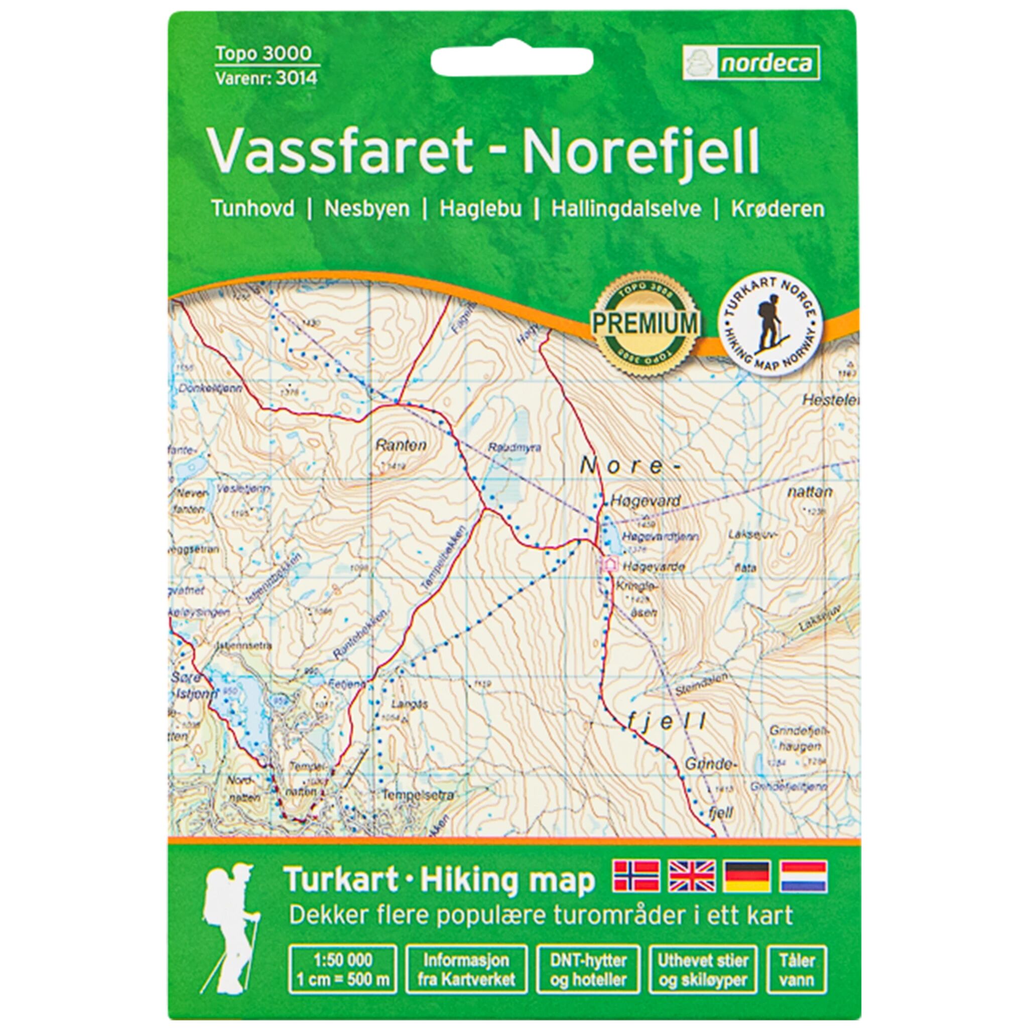 Nordeca Vassfaret - Norefjell 1:50 000,kart STD STD