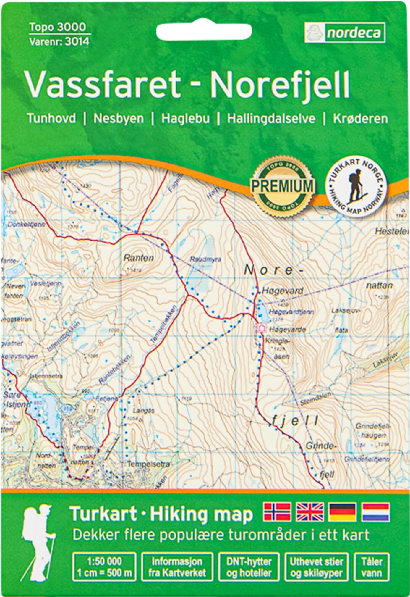 Nordeca Vassfaret - Norefjell 1:50 000,kart STD STD