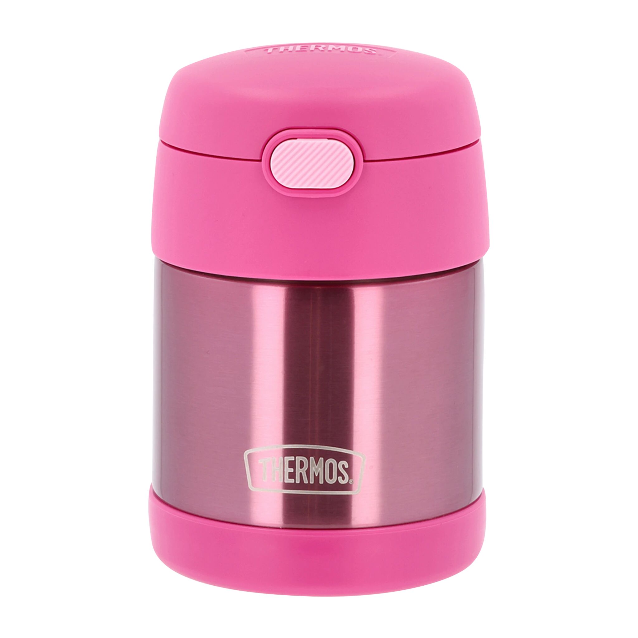 Thermos Funtainer Stainless Steel Food Jar With Folding Spoon, 290ml, mattermos 290 ml Pink