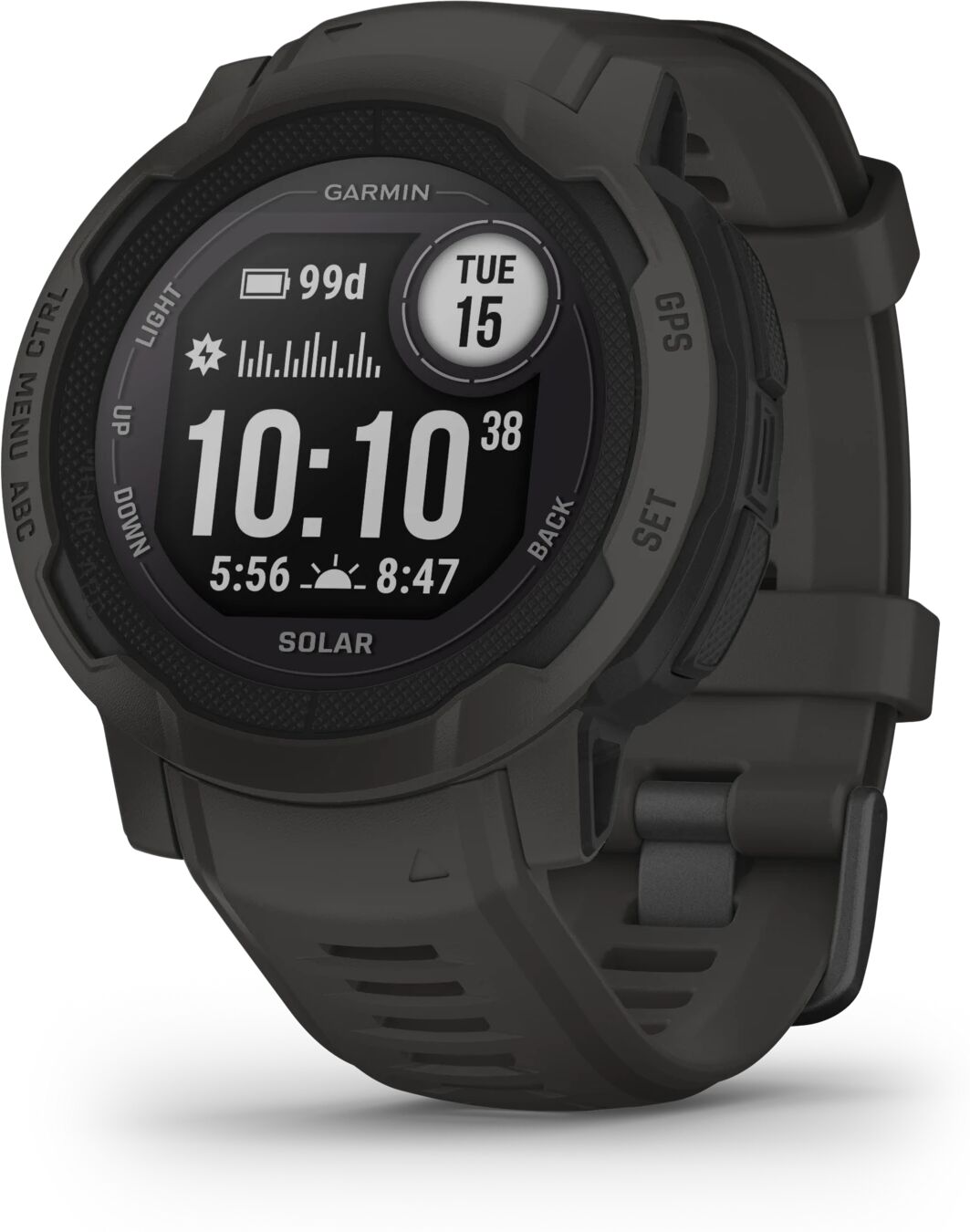 Garmin Instinct 2, Solar, Graphite, WW, multisportklokke unisex  STD Graphite