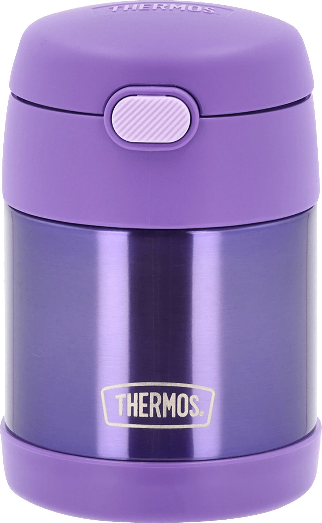 Thermos Funtainer Stainless Steel Food Jar With Folding Spoon, 290ml, mattermos 290 ml Purple