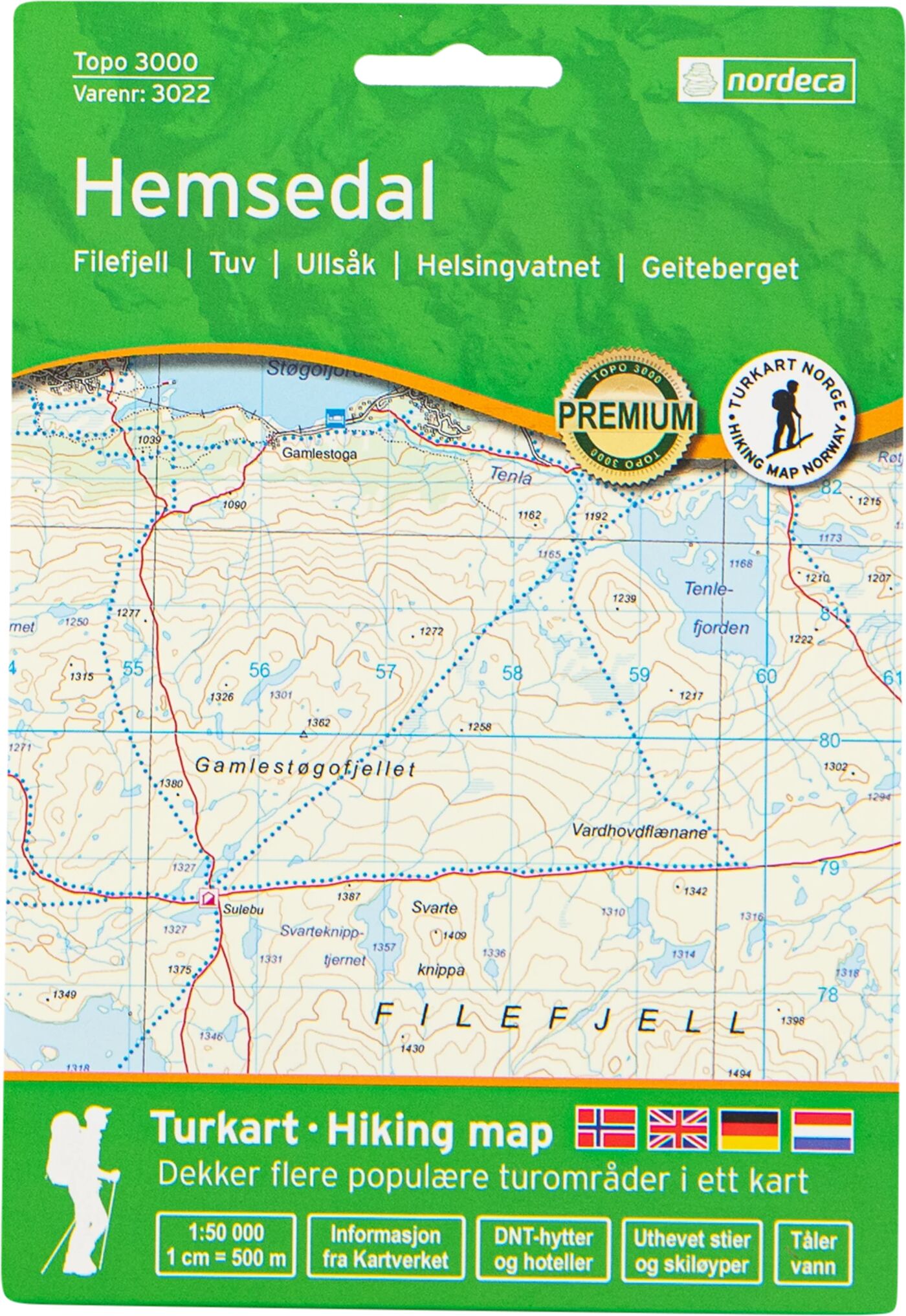 Nordeca Hemsedal 1:50 000,kart STD STD