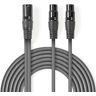 NEDIS Cabo Audio XLR 3Pin Macho para 2x XLR 3Pin F�mea