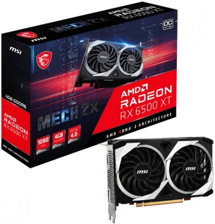 MSI amd radeon rx 6500 xt mech 2x oc 4gb gddr6