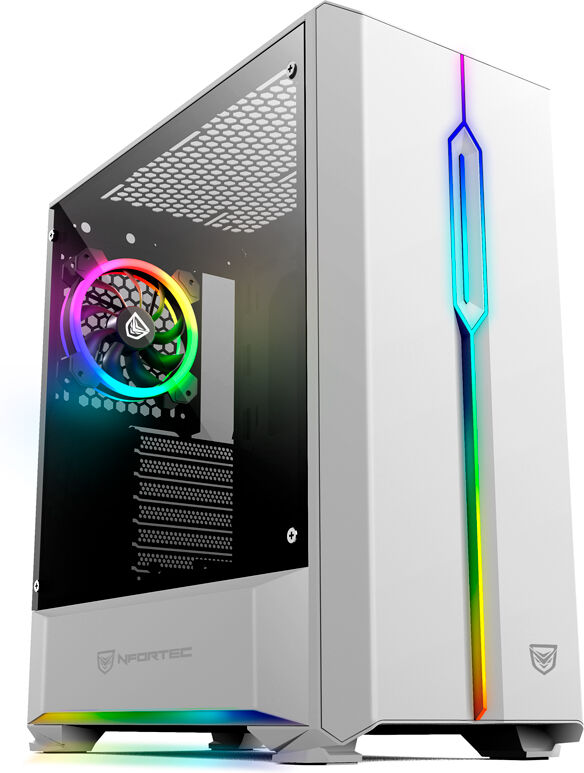 Nfortec antares usb 3.0 vidro temperado rgb branca