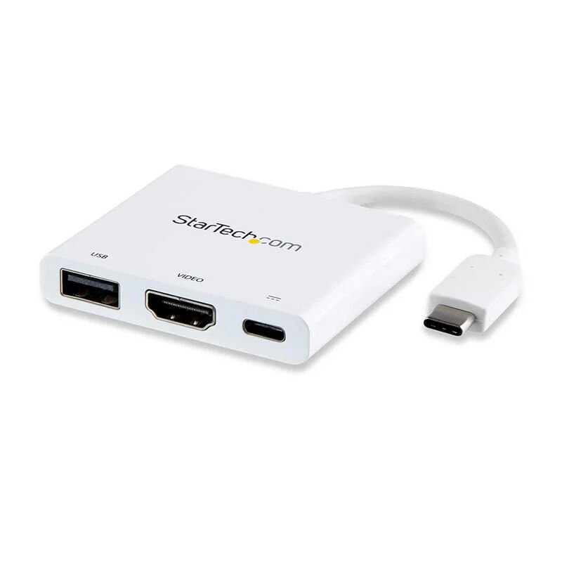 Startech cdp2hduacpw adaptador usb 3.0/usb-c/hdmi para usb-c 60w branco