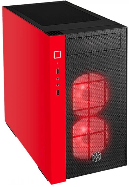 Silverstone rl08 torre micro atx vidro temperado rgb vermelha