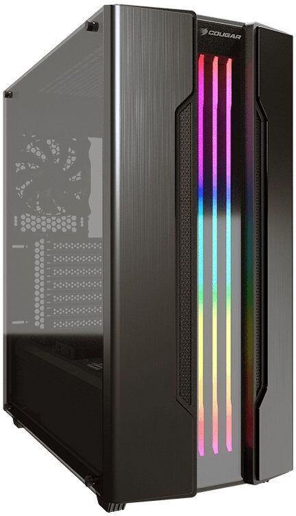 Cougar gemini s argb vidro temperado usb 3.0 preta/cinzenta