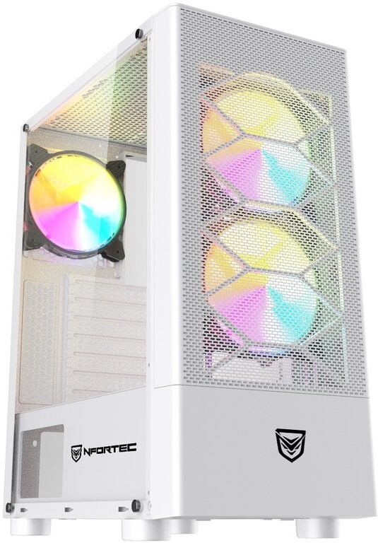 Nfortec caelum white rgb vidro temperado usb 3.0