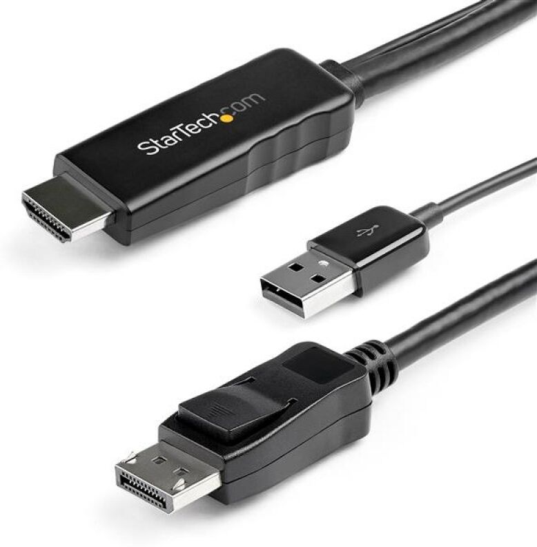 Startech conversor ativo de hdmi para displayport 4k 30hz 3m preto