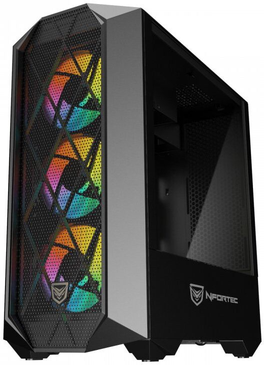 Nfortec synistra vidro temperado usb 3.0 rgb preta