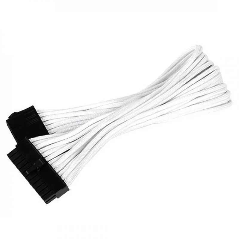 Silverstone pp07-mbw cable extensor de alimentación 24 pin macho/hembra 30cm blanco