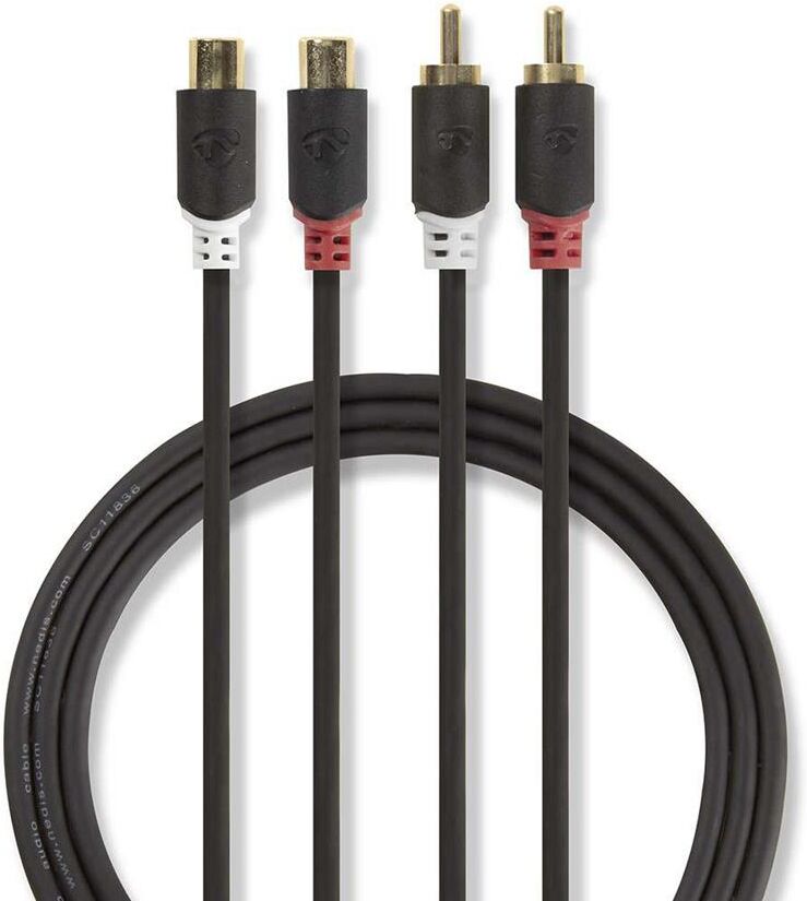 Nedis Cabo De Áudio Estéreo  2x Rca Macho - 2x Rca Fem.