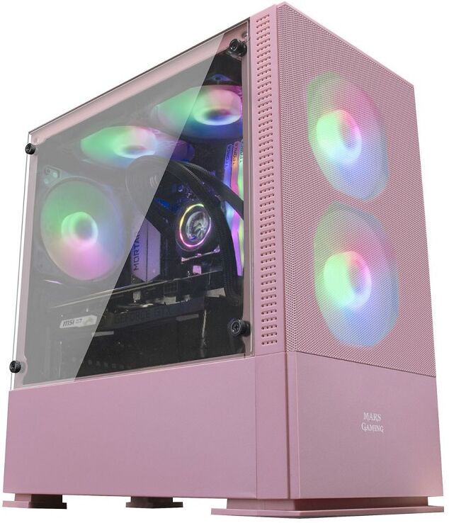 Mars-gaming Caixa Micro-atx Mars Gaming Mcz Compact Gaming Rgb (rosa)