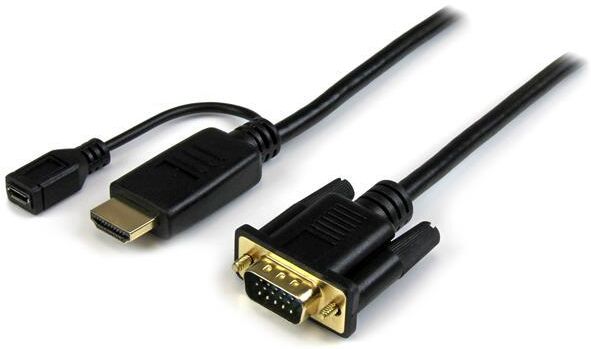 Startech Adaptador De Vídeo Hd2vgamm10 Vga (d-sub) Hdmi Preto (3 Mts) - Startech