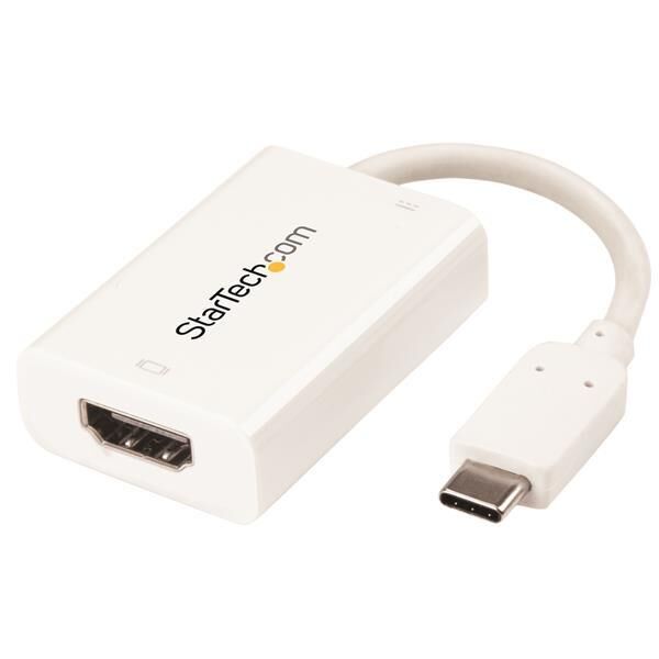 Startech Adaptador Gráfico Usb C Macho - Hdmi Fêmea 4k Cdp2hducpw Branco - Startech