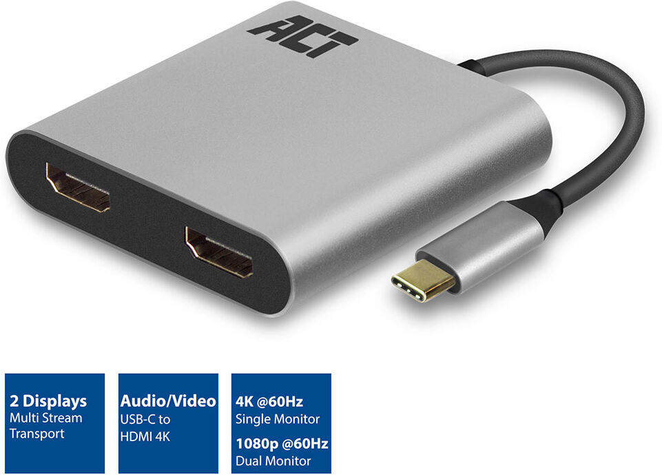 ACT Adaptador USB-C para Dupla Sa�da HDMI