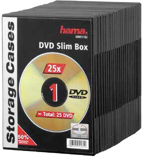 Hama Lote de 25 Caixas DVD Slim Flex�vel Pretos