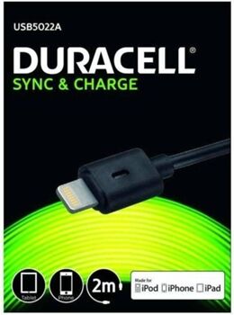 Duracell Cabo USB5022A (USB - Lightning - 2m - Preto)