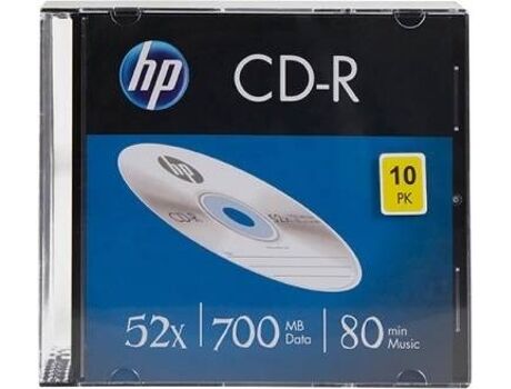 HP CD+R 80Min 700MB 52x Slim Case (10 unidades)