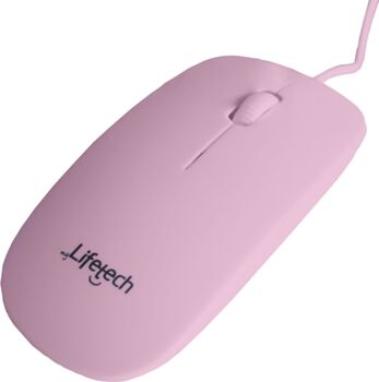 Lifetech Rato MOU057 (Cabo USB - Casual e Regular - 1200dpi - Rosa)