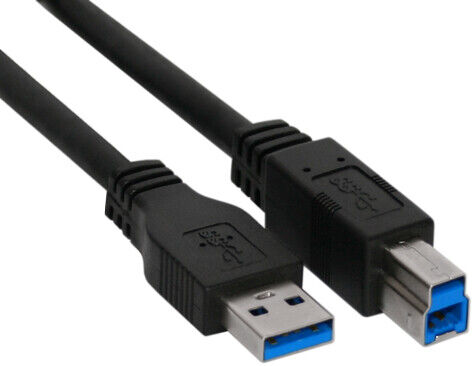 InLine USB 3.0 Kabel, A an B, schwarz, 2,0m