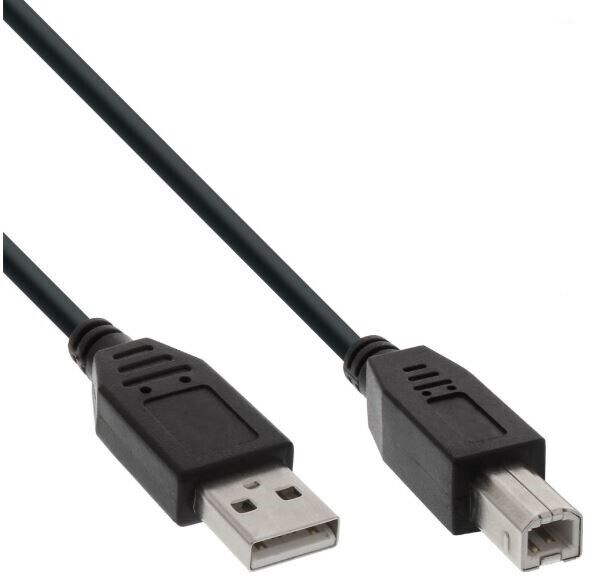 InLine USB 2.0 Kabel, A an B, schwarz, 0,5m