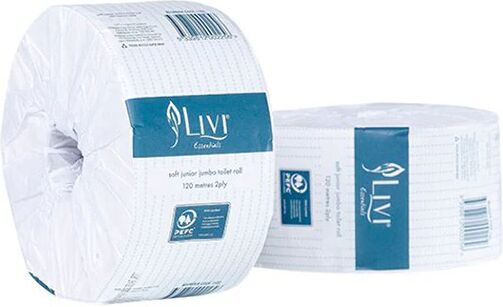 Unbranded 16Pcs Livi Essentials 2Ply Junior Jumbo Toilet Rolls