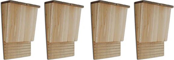 Unbranded 4 Pieces Wooden Bat Houses