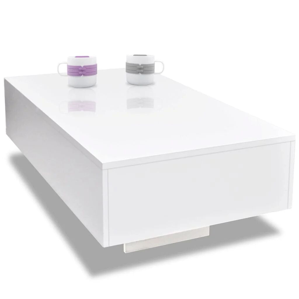 Unbranded Coffee Table High Gloss 85 x 55 x 31 Cm - White