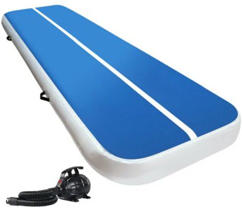 Unbranded Inflatable Air Track Mat With Pump Tumbling Gymnastics Blue