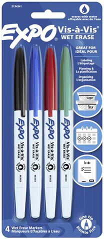 Expo Wb Marker Wet Erase Pk4 Bx6