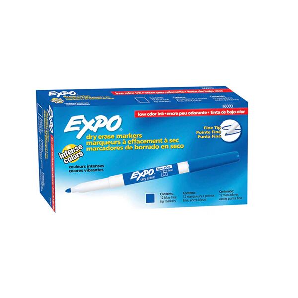 Expo Whiteboard Marker Dry Erase Fine Tip Blue Bx12