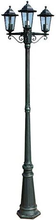 Unbranded Garden Light Post 3 Arms 215 Cm Dark Green Aluminum